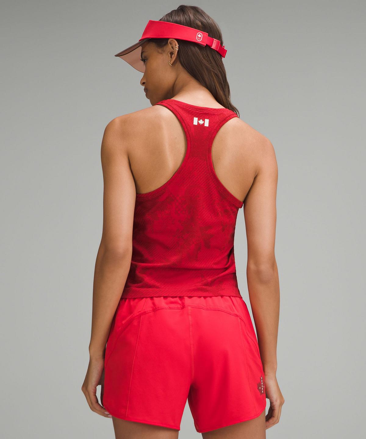 Lululemon Team Canada Swiftly Tech Racerback 2.0 Waist Length Skjorte Dame Rød | NO_LuLu76569