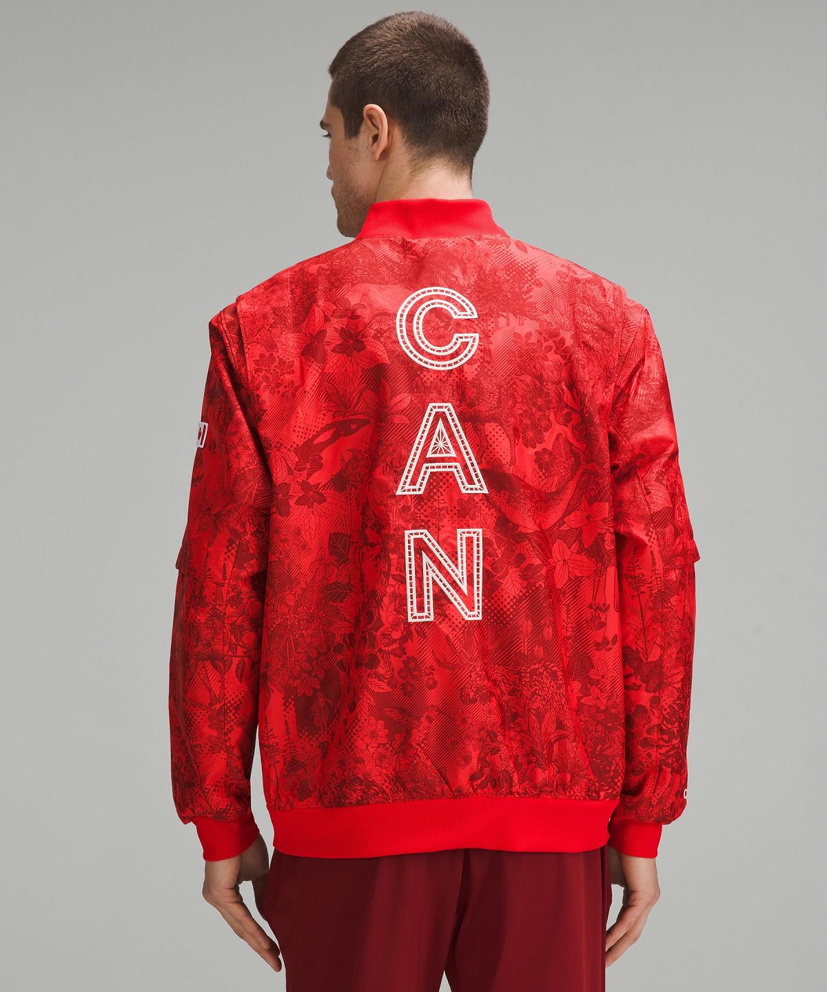 Lululemon Team Canada Vented Jacquard Bomber Jakker Og Jakker Herre Mørke Rød | NO_LuLu70656