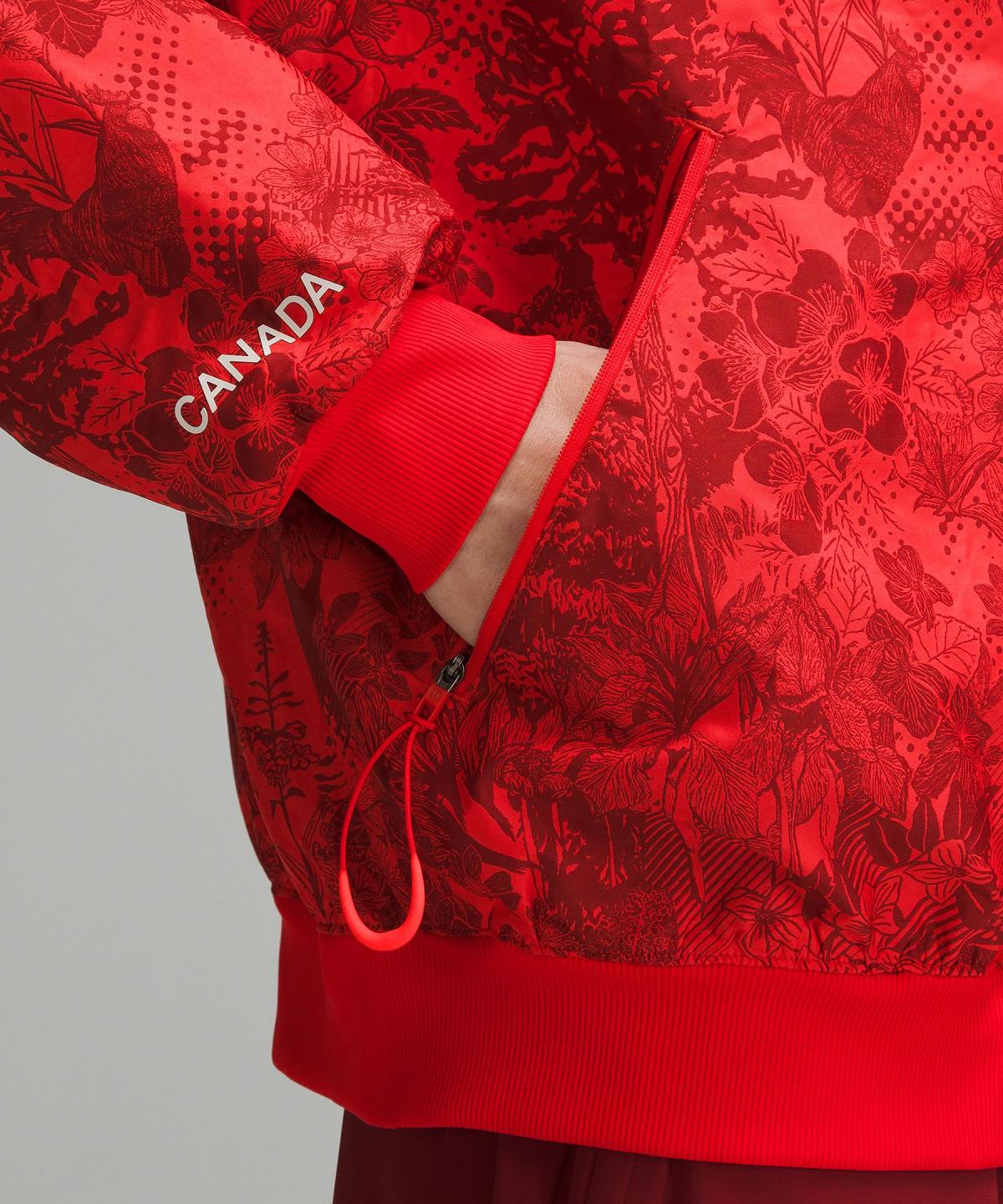 Lululemon Team Canada Vented Jacquard Bomber Jakker Og Jakker Herre Mørke Rød | NO_LuLu70656