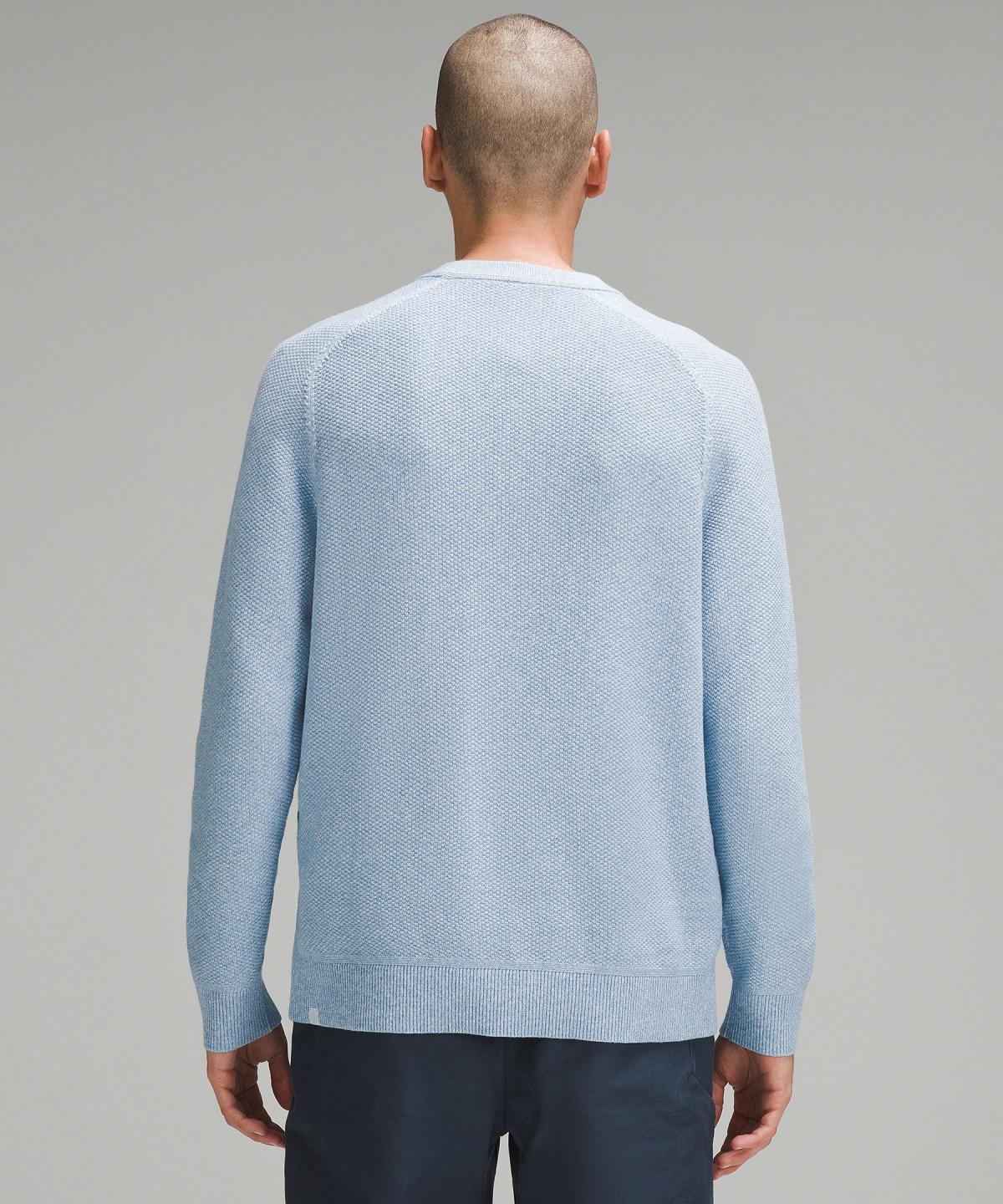 Lululemon Textured Knit Crewneck Gensere Og Gensere Herre Blå | NO_LuLu12451