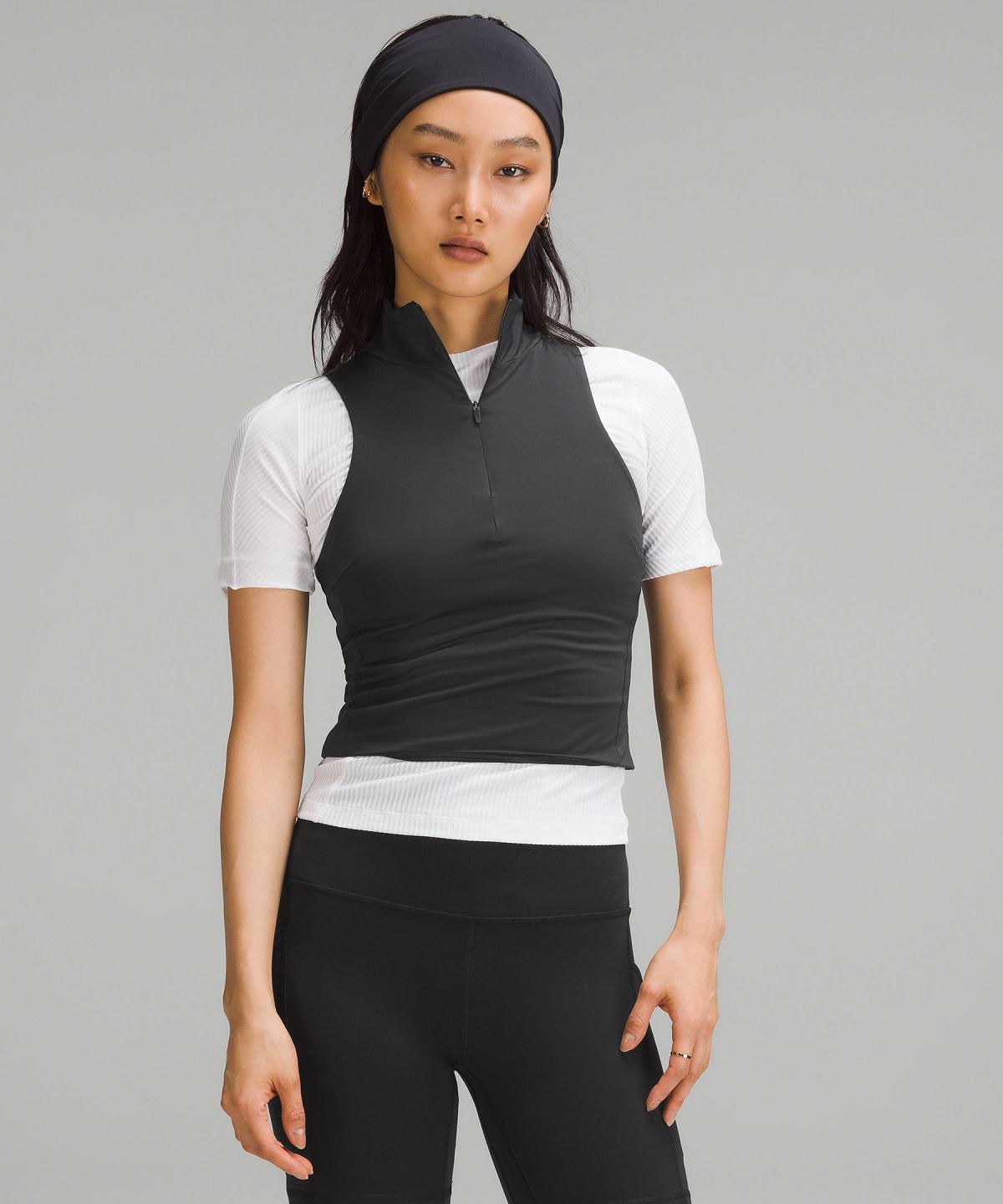 Lululemon Tight-Fit Lined Half-Zip Tank Top Dame Svarte | NO_LuLu69892