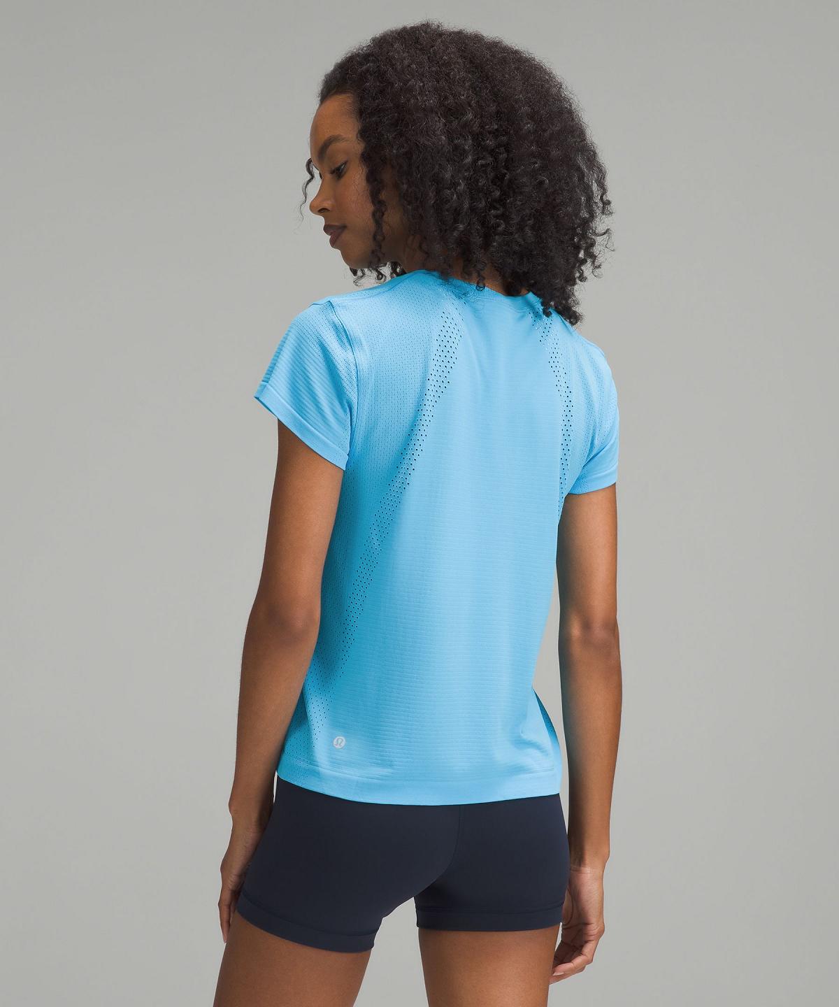 Lululemon Train to Be Short-Sleeve T-skjorte Dame Blå Lyse | NO_LuLu59925