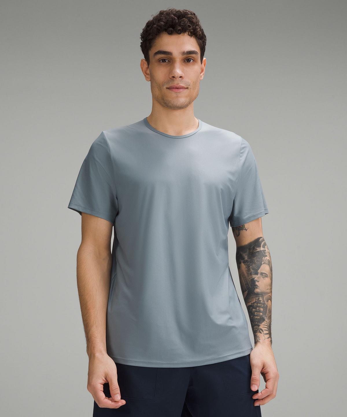 Lululemon Ultra-Soft Nulu Short-Sleeve T-Shirt Skjorte Herre Blå | NO_LuLu52233