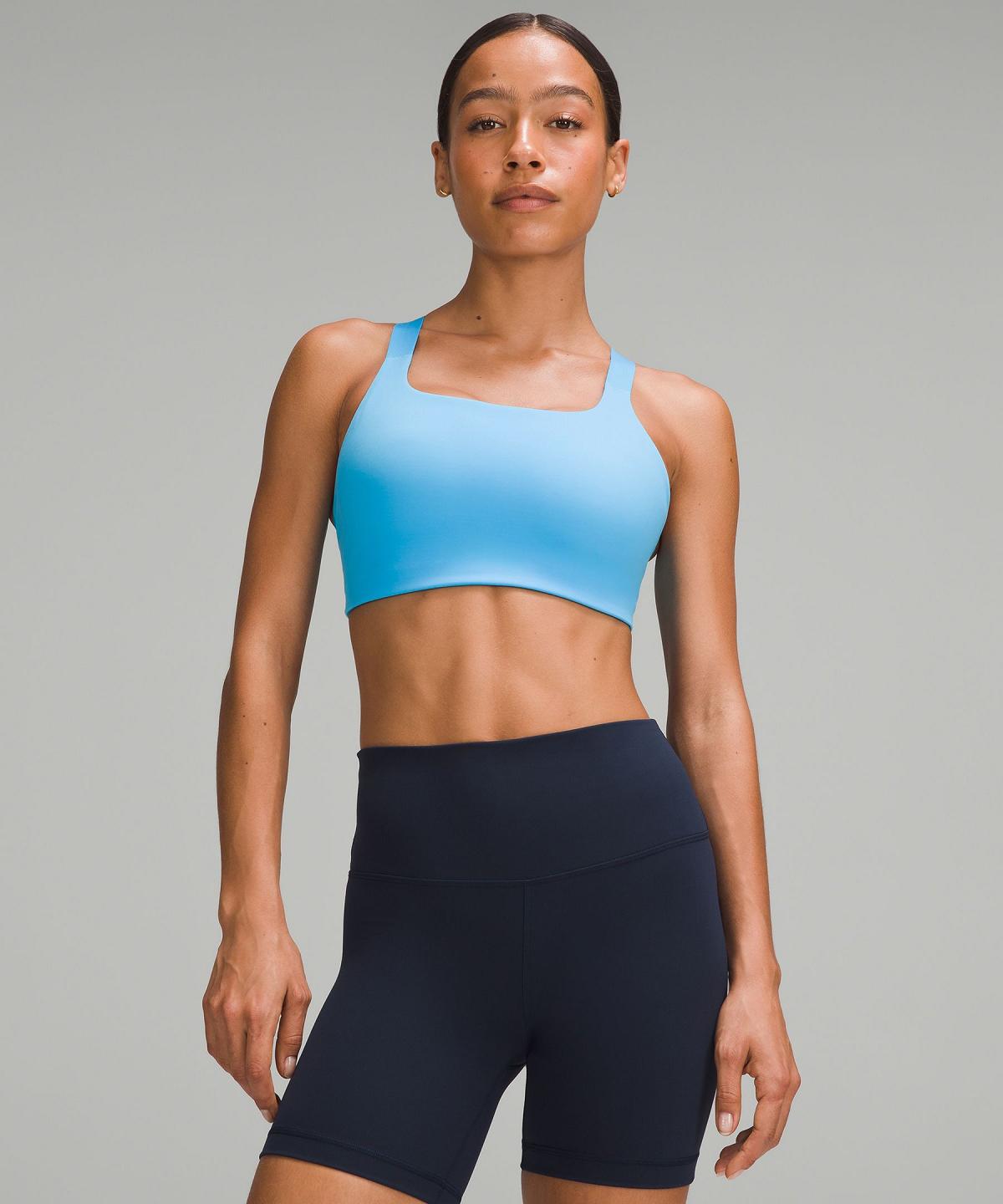 Lululemon Ultralu Square-Neck Workout Sports BH Dame Blå Lyse | NO_LuLu77351