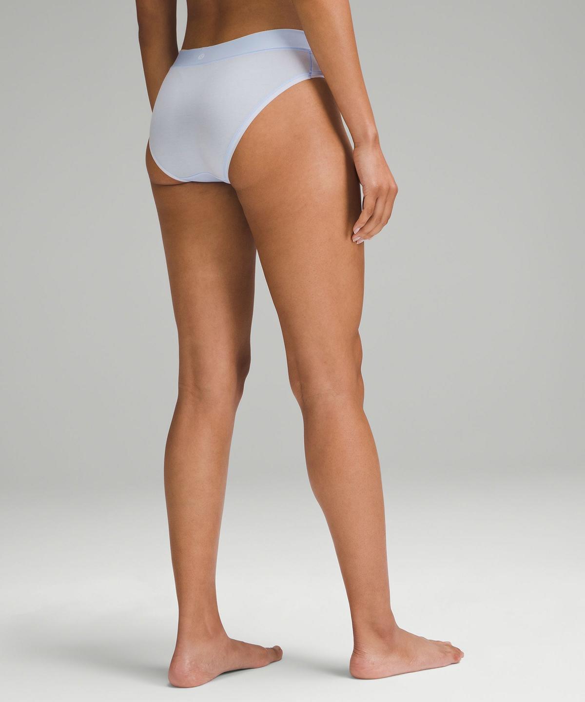 Lululemon UnderEase Mid-Rise Bikini Undertøy Dame Hvite Svarte | NO_LuLu94379