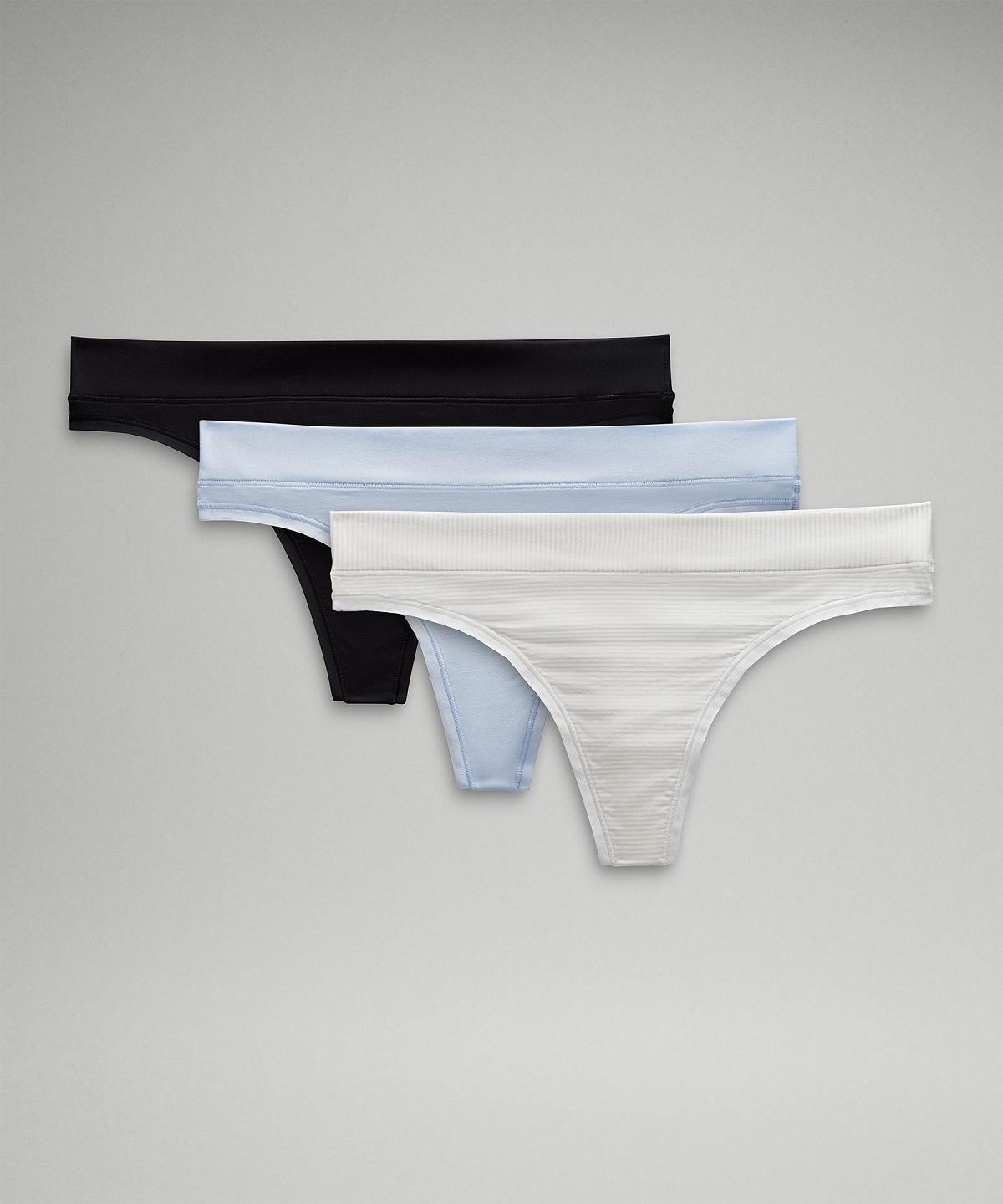 Lululemon UnderEase Mid-Rise Thong Undertøy Dame Hvite Svarte | NO_LuLu56466