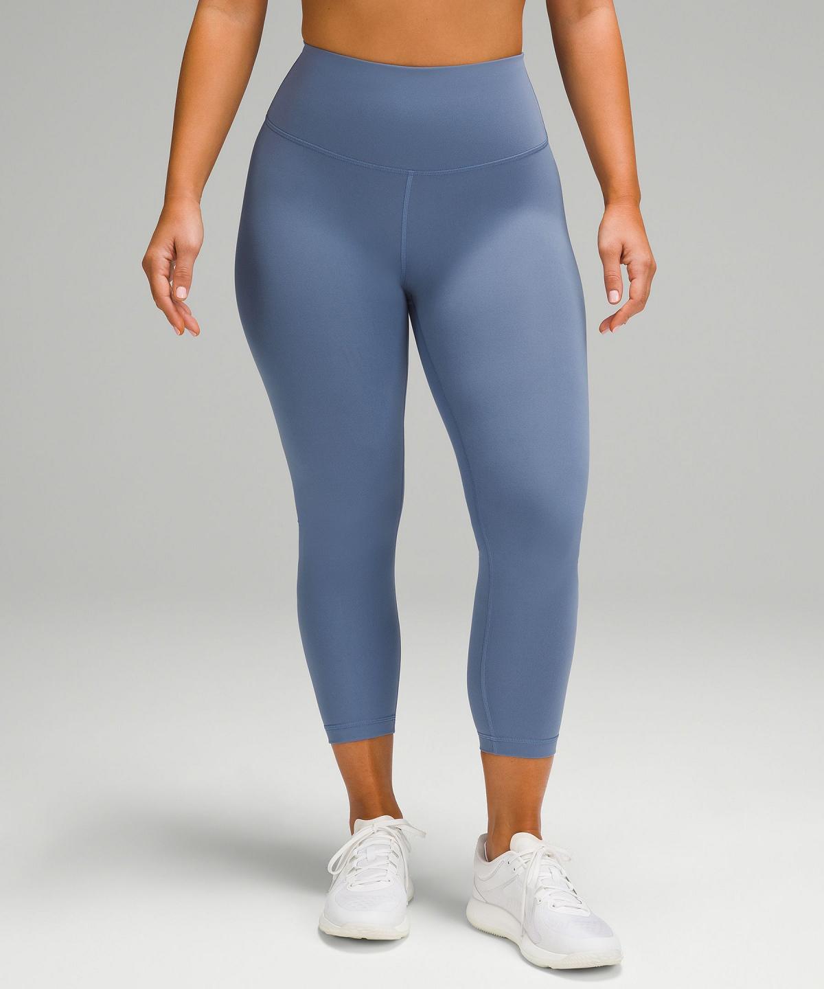 Lululemon Wunder Train Contour Fit High-Rise Crop 23" Leggings Dame Blå | NO_LuLu23622