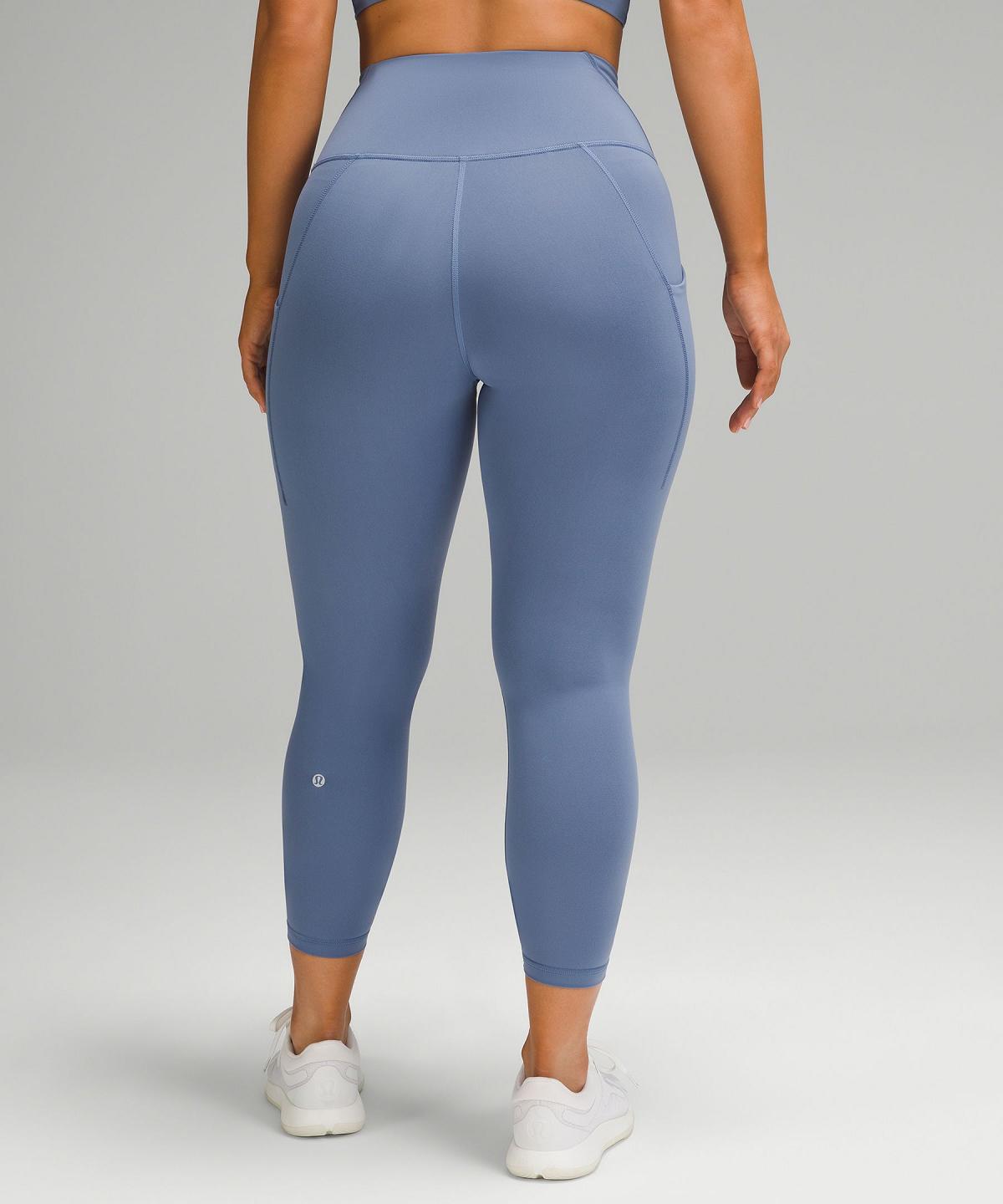 Lululemon Wunder Train Contour Fit High-Rise Tight with Pockets 25" Bukse Dame Blå | NO_LuLu62913