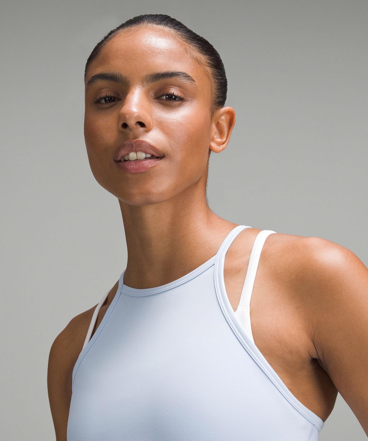 Lululemon Wunder Train High-Neck Cross-Back Skjorte Dame Blå | NO_LuLu55249