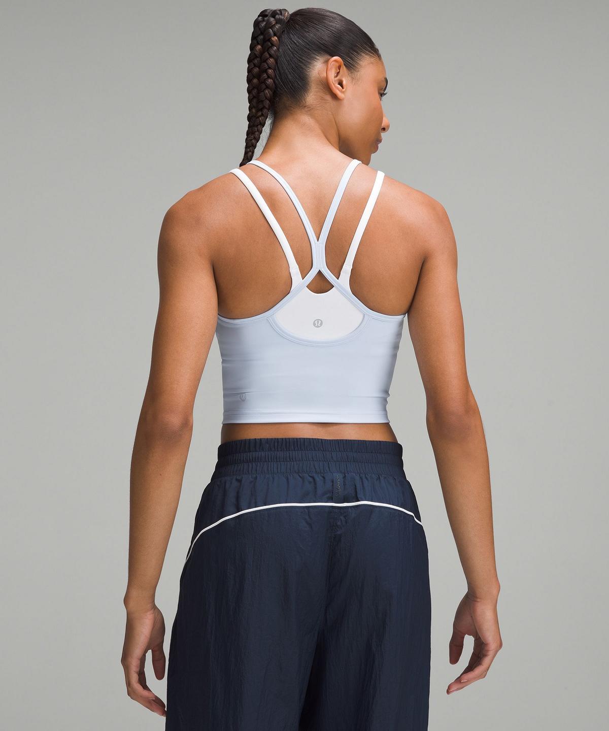 Lululemon Wunder Train High-Neck Cross-Back Tank Top Dame Blå | NO_LuLu91051