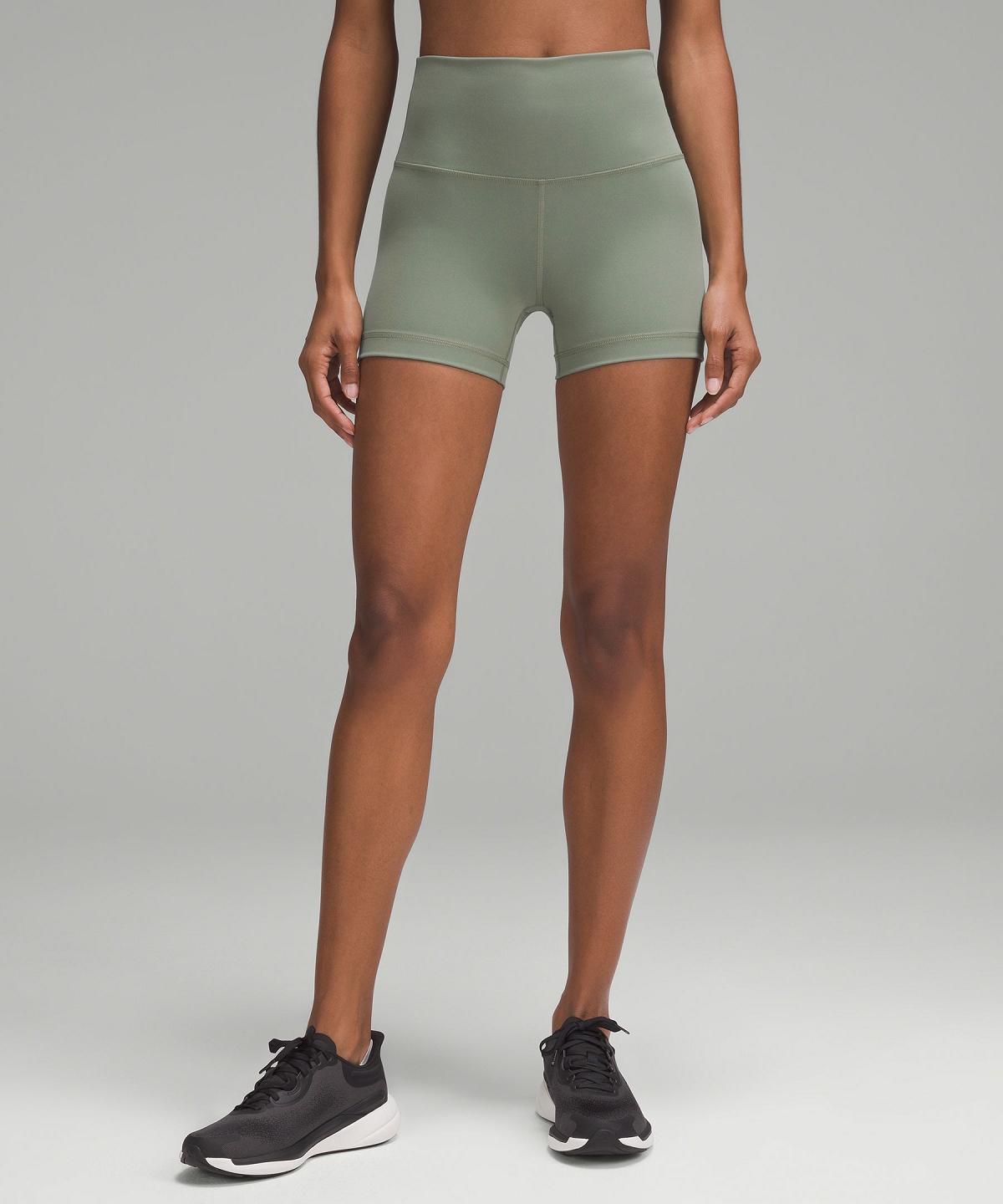 Lululemon Wunder Train High-Rise 4" Shorts Dame Grå Grønn | NO_LuLu46401