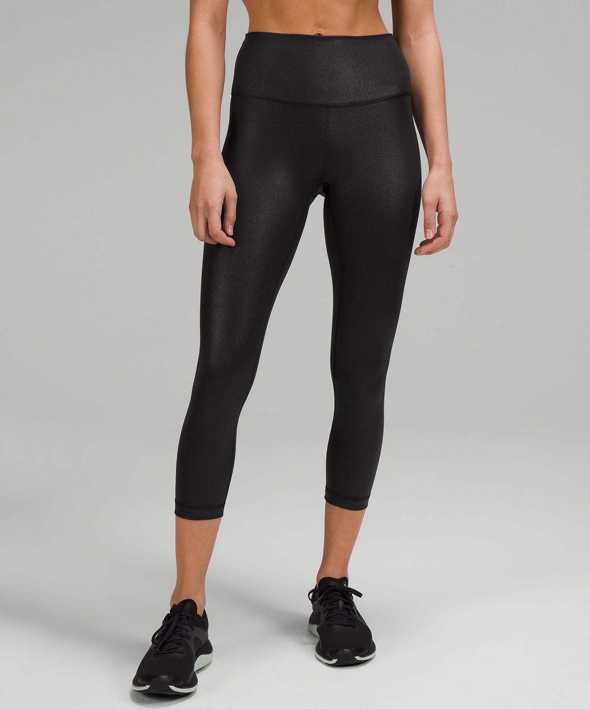 Lululemon Wunder Train High-Rise Crop 23" Leggings Dame Svarte | NO_LuLu85975