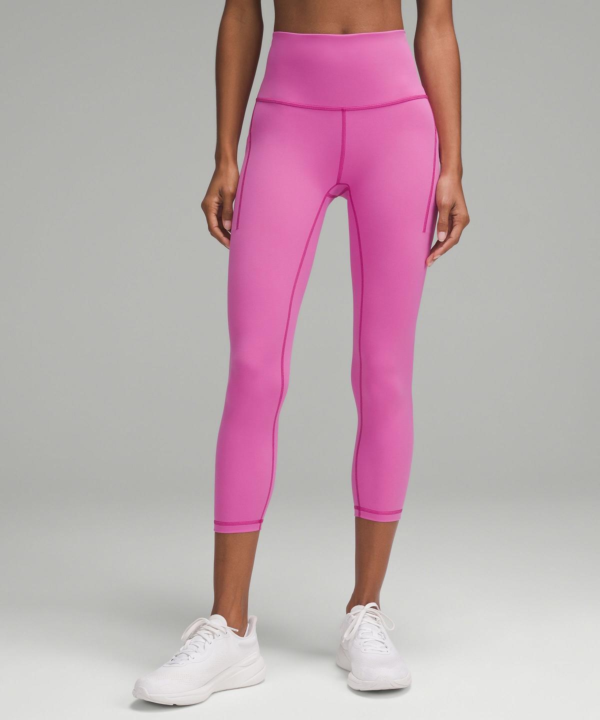 Lululemon Wunder Train High-Rise Crop with Pockets 23" Leggings Dame Rosa | NO_LuLu29718