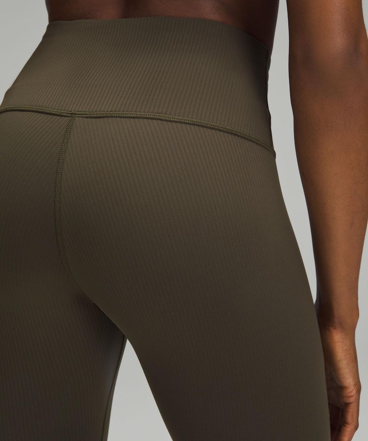 Lululemon Wunder Train High-Rise Ribbed Tight 25" Leggings Dame Mørke Olivengrønne | NO_LuLu52130