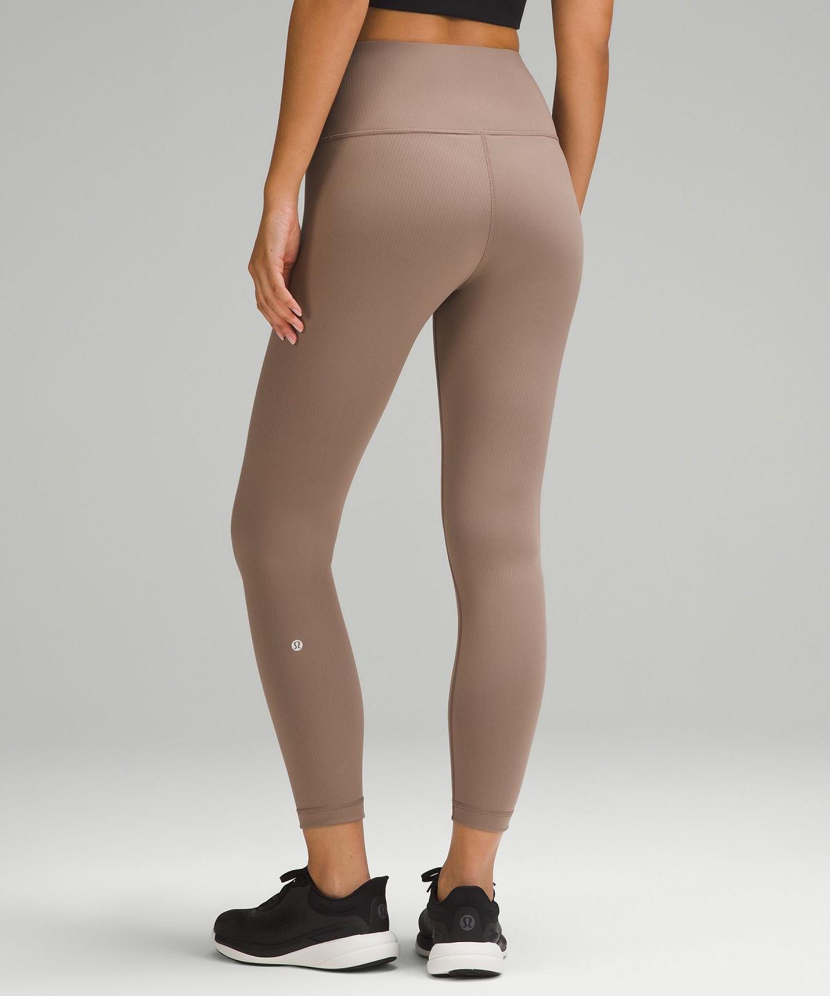 Lululemon Wunder Train High-Rise Ribbed Tight 25" Leggings Dame Brune | NO_LuLu21147