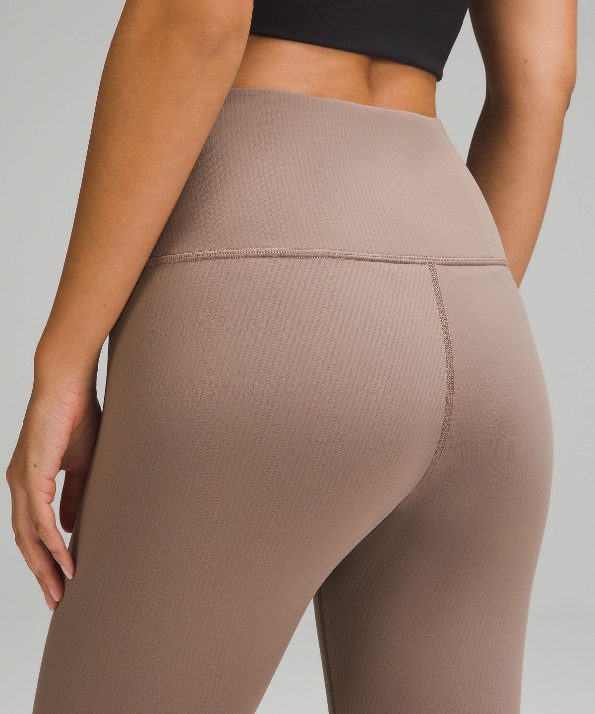 Lululemon Wunder Train High-Rise Ribbed Tight 25" Leggings Dame Brune | NO_LuLu21147