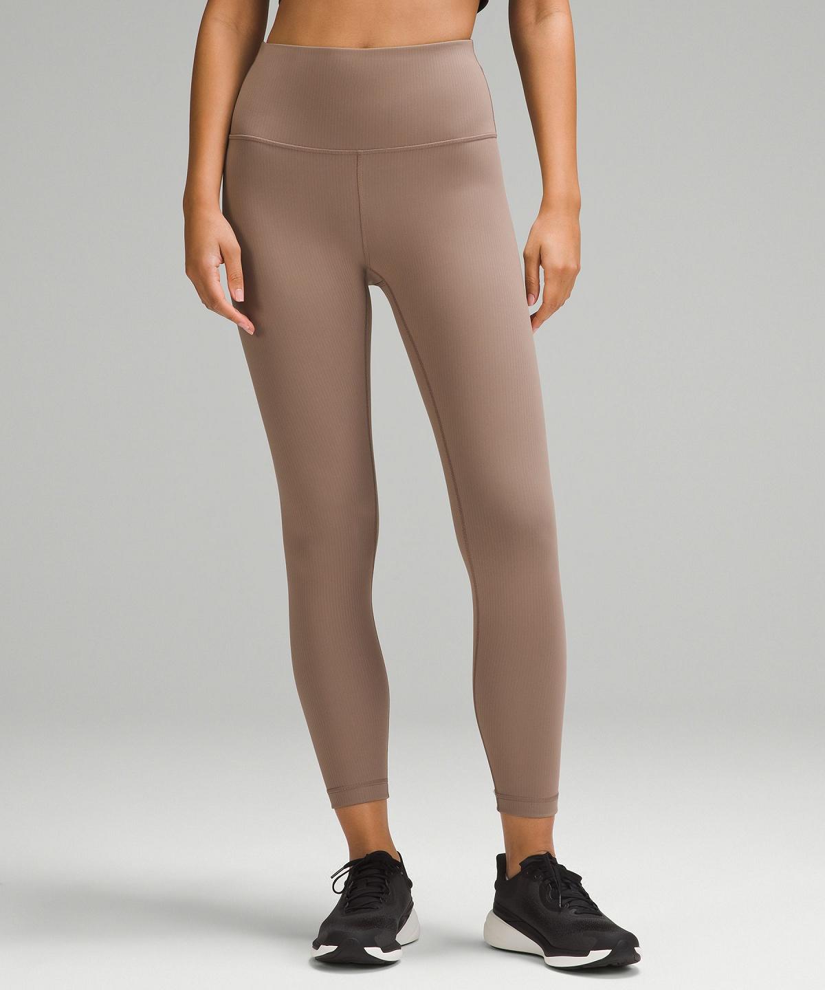 Lululemon Wunder Train High-Rise Ribbed Tight 25" Leggings Dame Brune | NO_LuLu21147