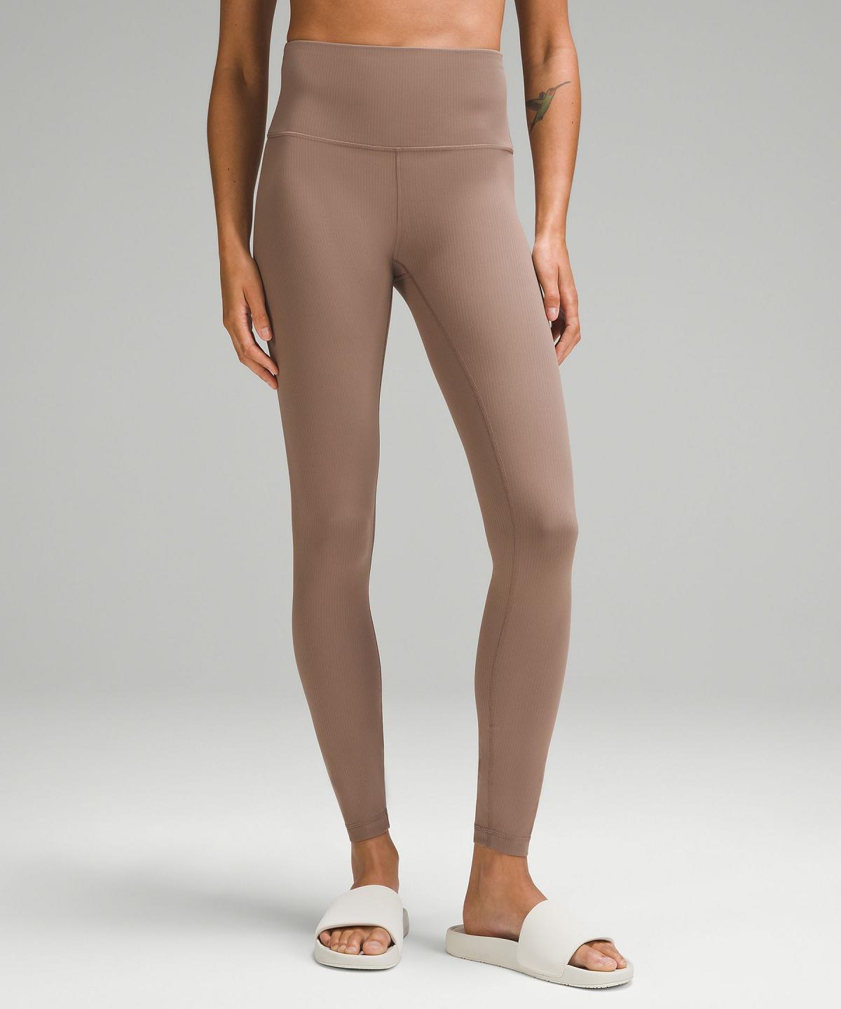 Lululemon Wunder Train High-Rise Ribbed Tight 28" Leggings Dame Brune | NO_LuLu68829