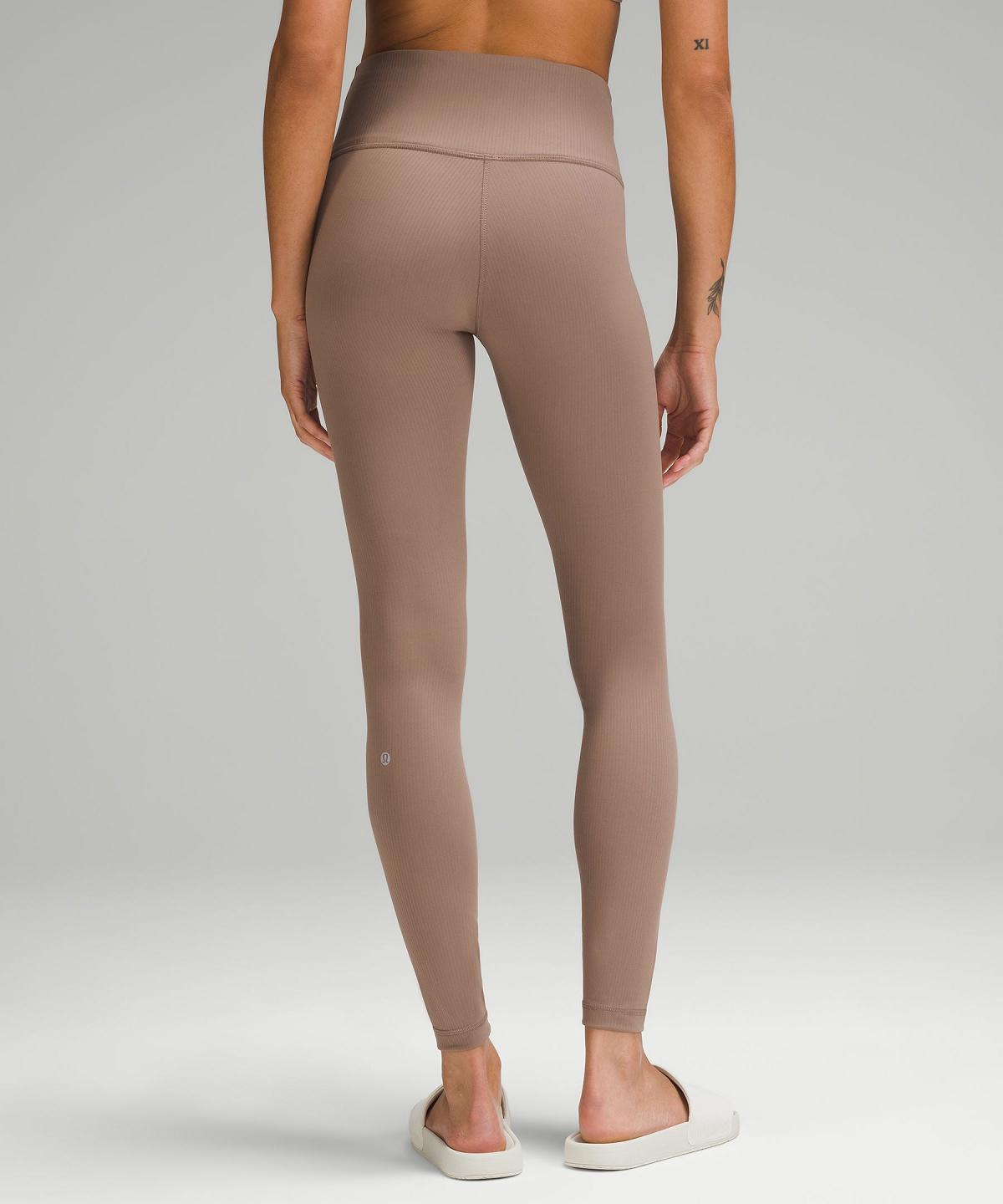 Lululemon Wunder Train High-Rise Ribbed Tight 28" Bukse Dame Brune | NO_LuLu29885