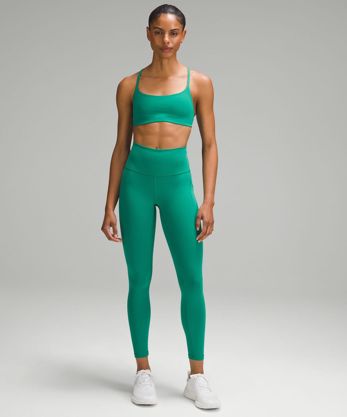 Lululemon Wunder Train High-Rise Tight with Pockets 25" Leggings Dame Grønn | NO_LuLu96982