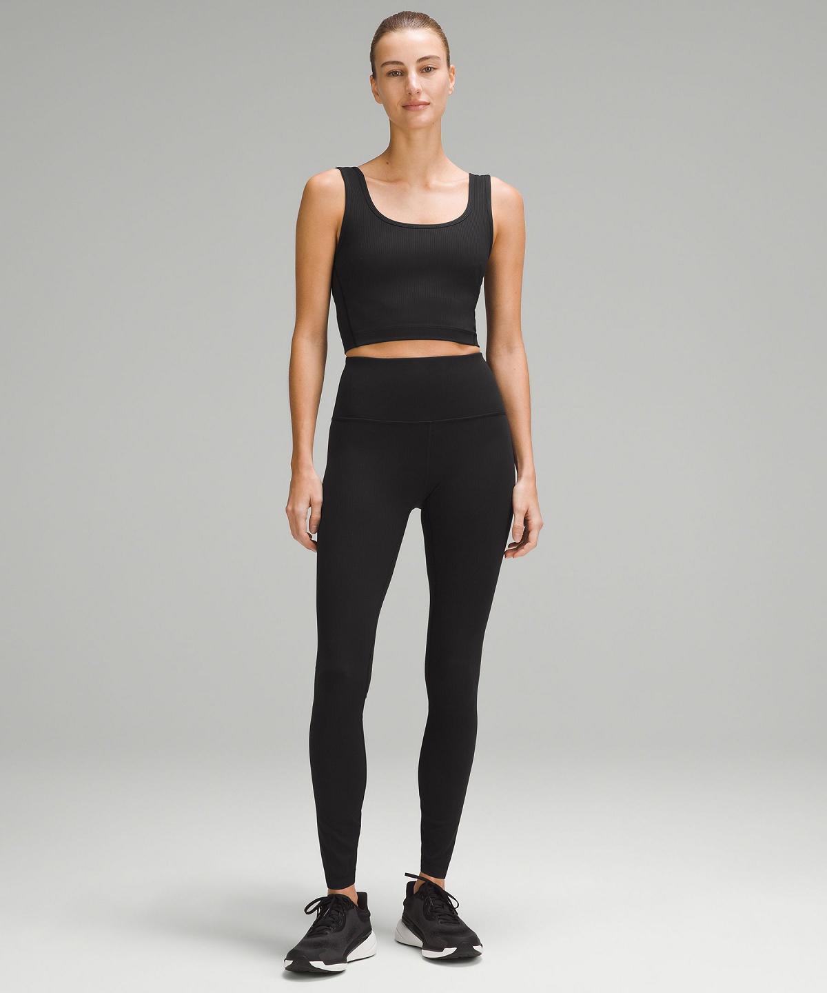 Lululemon Wunder Train Scoop-Neck Ribbed Skjorte Dame Svarte | NO_LuLu46481