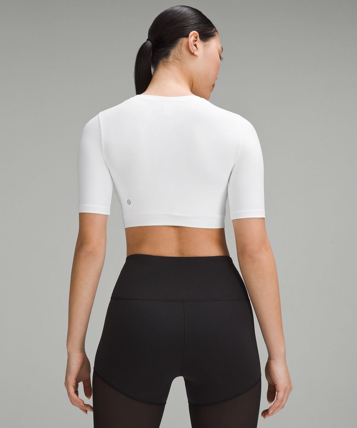 Lululemon Wunder Train Super-Cropped T-skjorte Dame Hvite | NO_LuLu31932