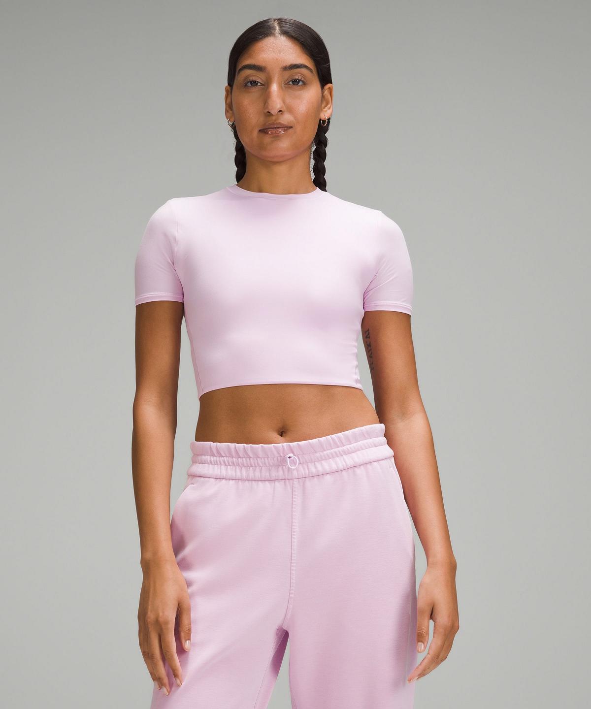 Lululemon Wundermost Ultra-Soft Nulu Crewneck Cropped T-Shirt Skjorte Dame Lilla | NO_LuLu26394