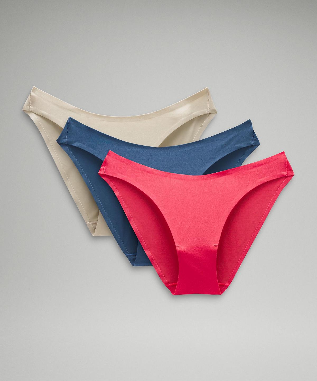 Lululemon Wundermost Ultra-Soft Nulu Mid-Rise Bikini Undertøy Dame Brune Blå Rosa | NO_LuLu65902