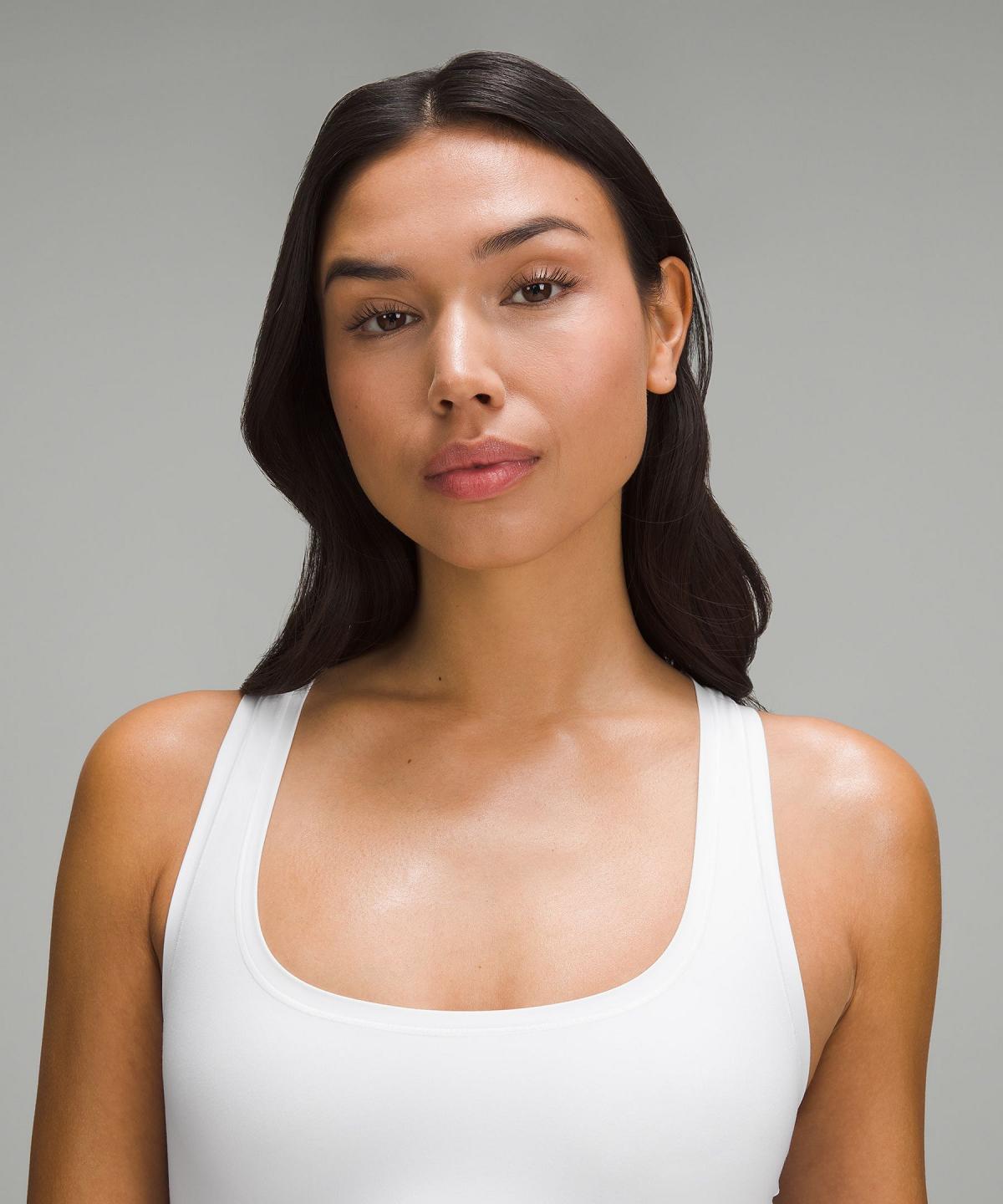 Lululemon Wundermost Ultra-Soft Nulu Scoop-Neck Cropped Tank Skjorte Dame Hvite | NO_LuLu63122