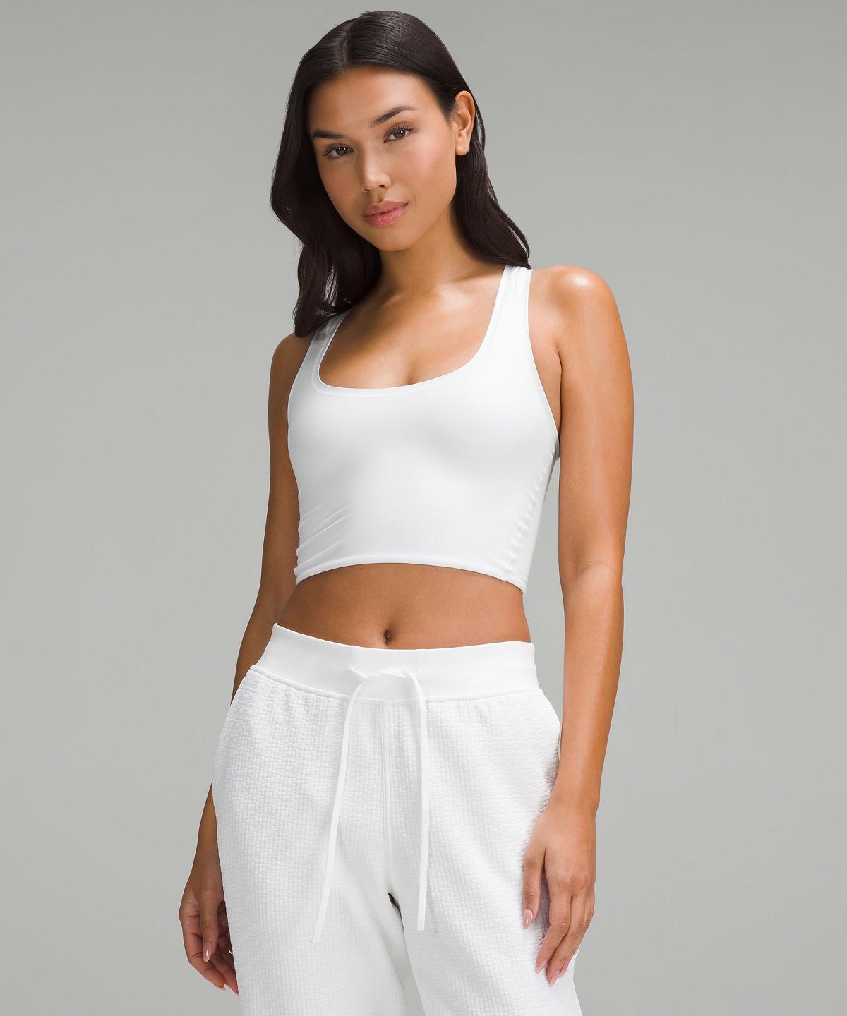 Lululemon Wundermost Ultra-Soft Nulu Scoop-Neck Cropped Tank Skjorte Dame Hvite | NO_LuLu63122