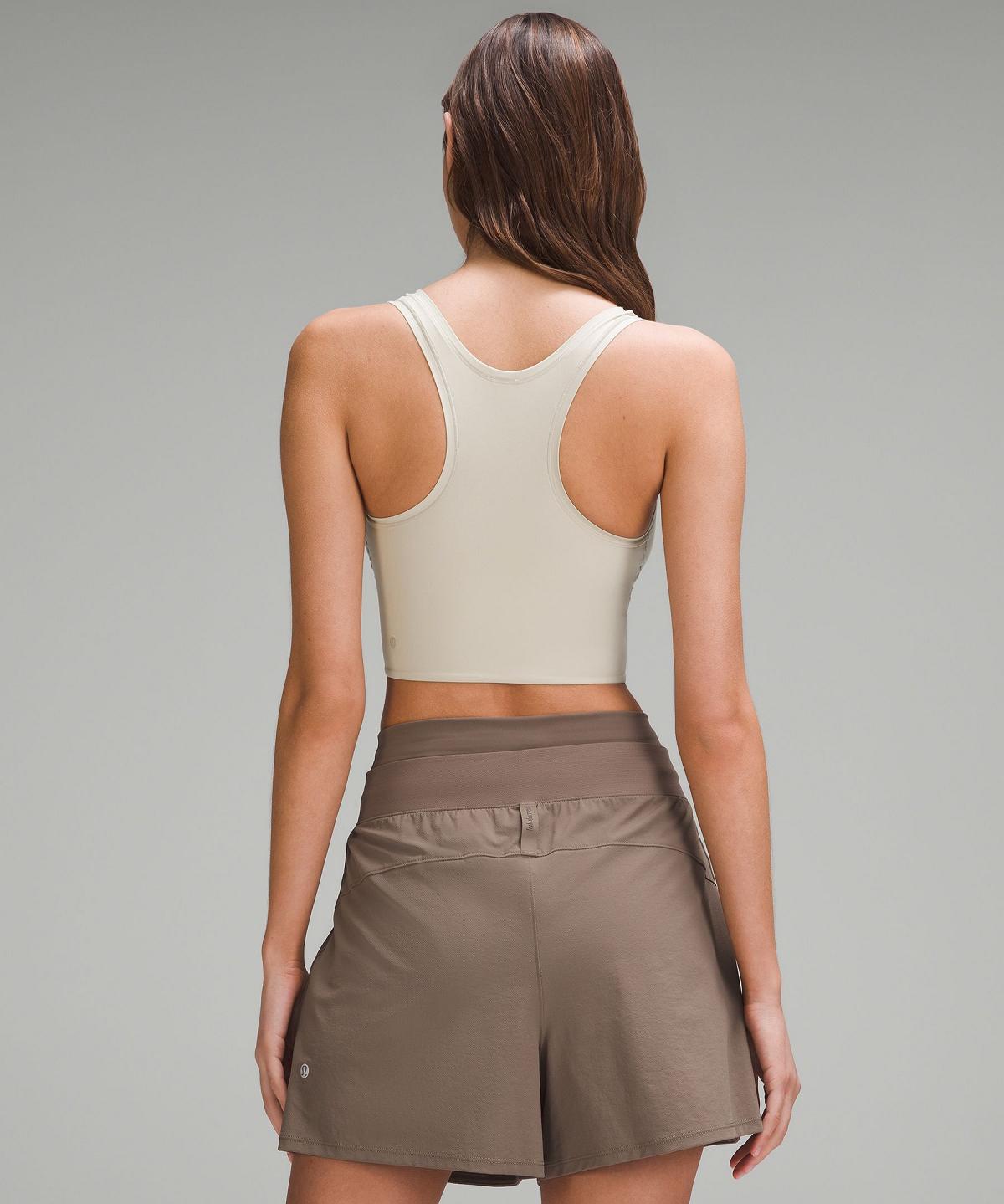 Lululemon Wundermost Ultra-Soft Nulu Scoop-Neck Cropped Tank Top Dame Brune | NO_LuLu27737