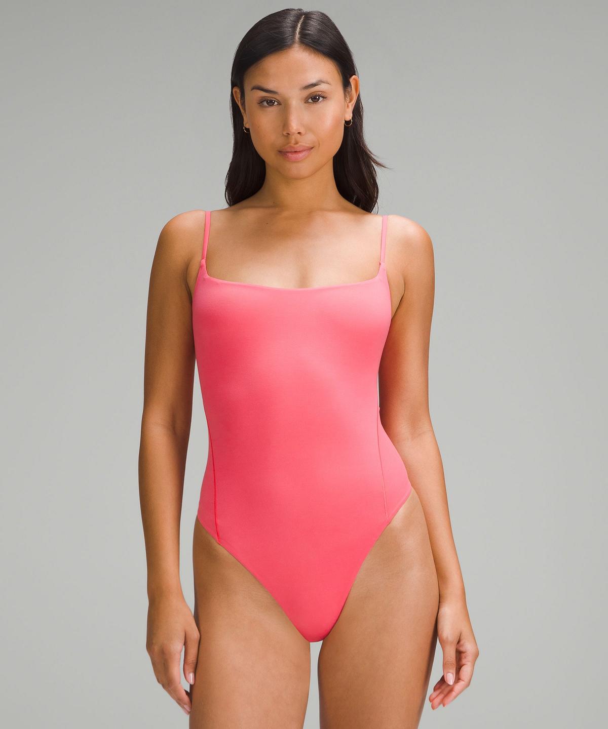 Lululemon Wundermost Ultra-Soft Nulu Square-Neck Spaghetti-Strap Body Dame Rosa | NO_LuLu47474