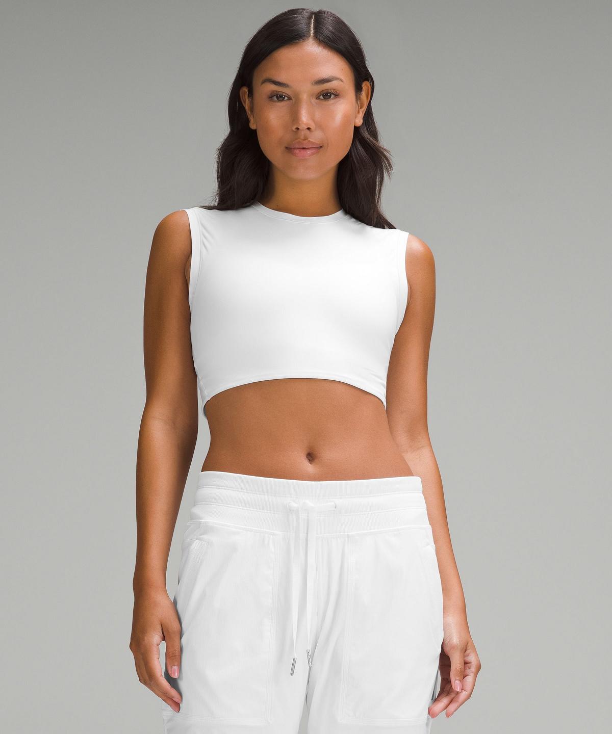 Lululemon Wundermost Ultra-Soft Nulu Super-Cropped Tank Top Dame Hvite | NO_LuLu12858