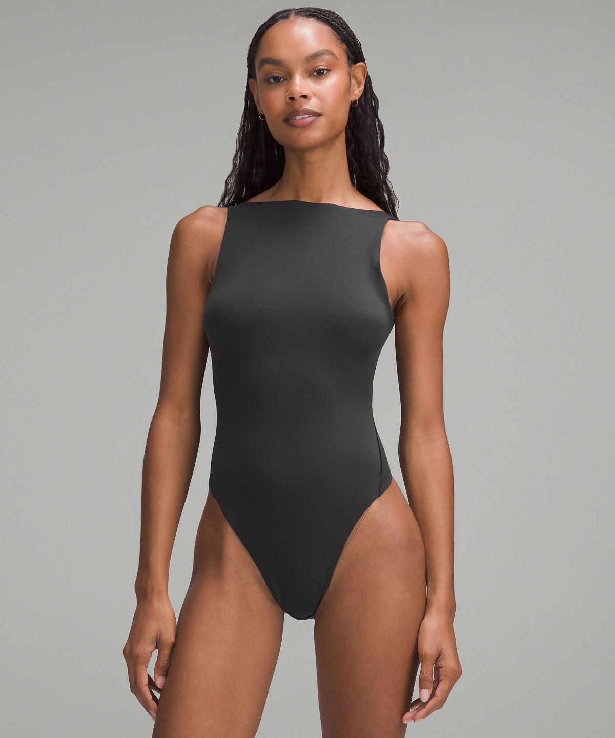 Lululemon Wundermost Ultra-Soft Nulu Super-High-Cut Body Dame Svarte | NO_LuLu62616